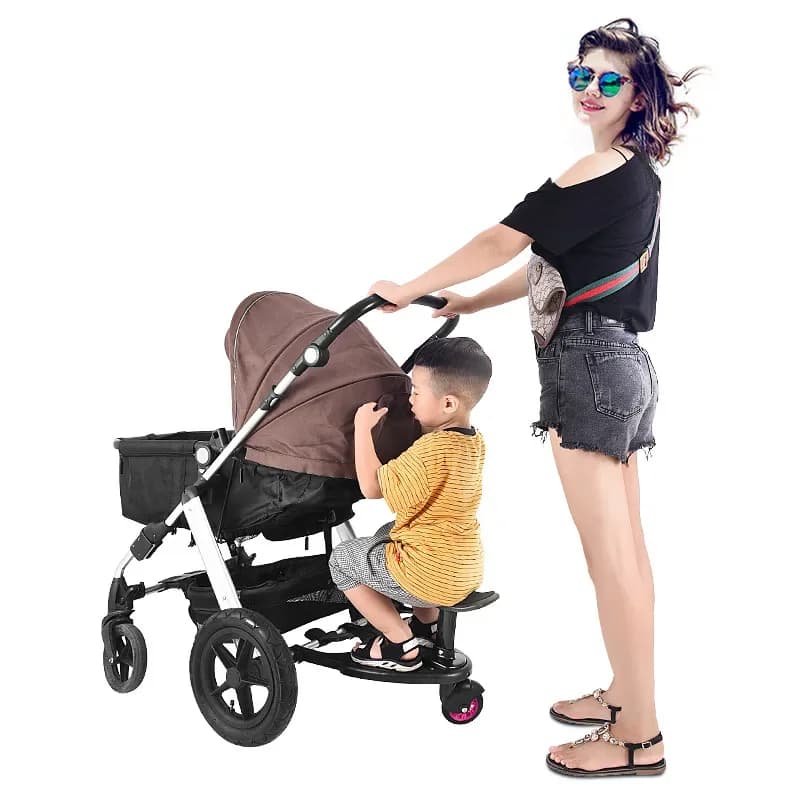 Stroller Ride-On Board with Removable Seat