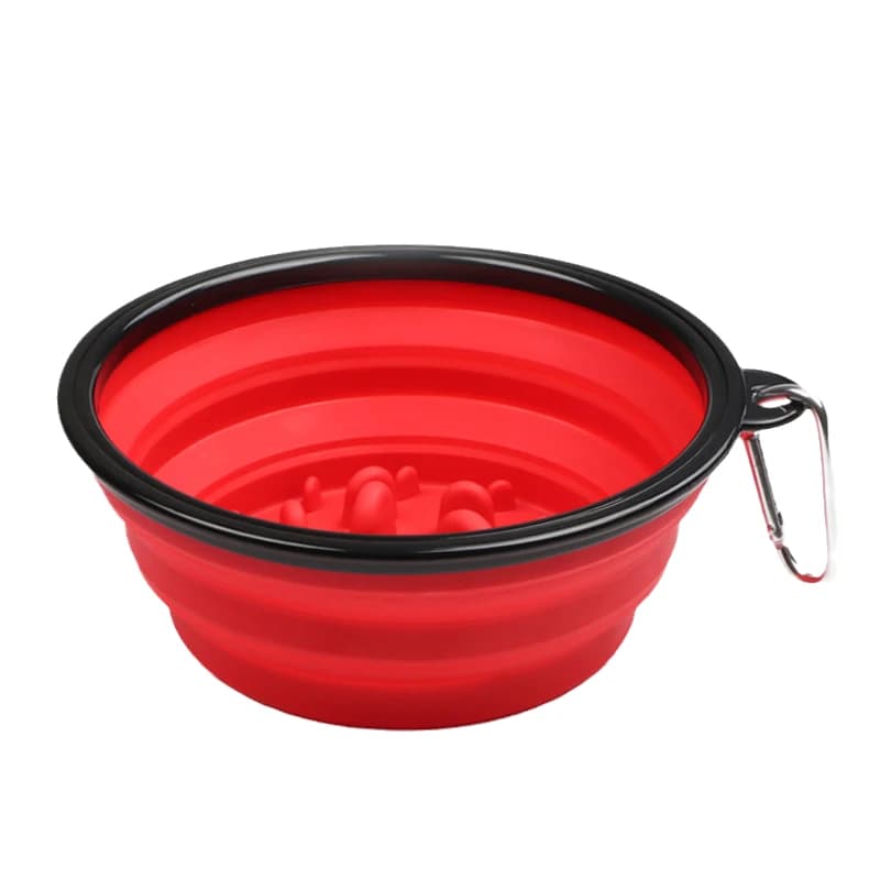 Collapsible Slow Feed Pet Bowl with Buckle