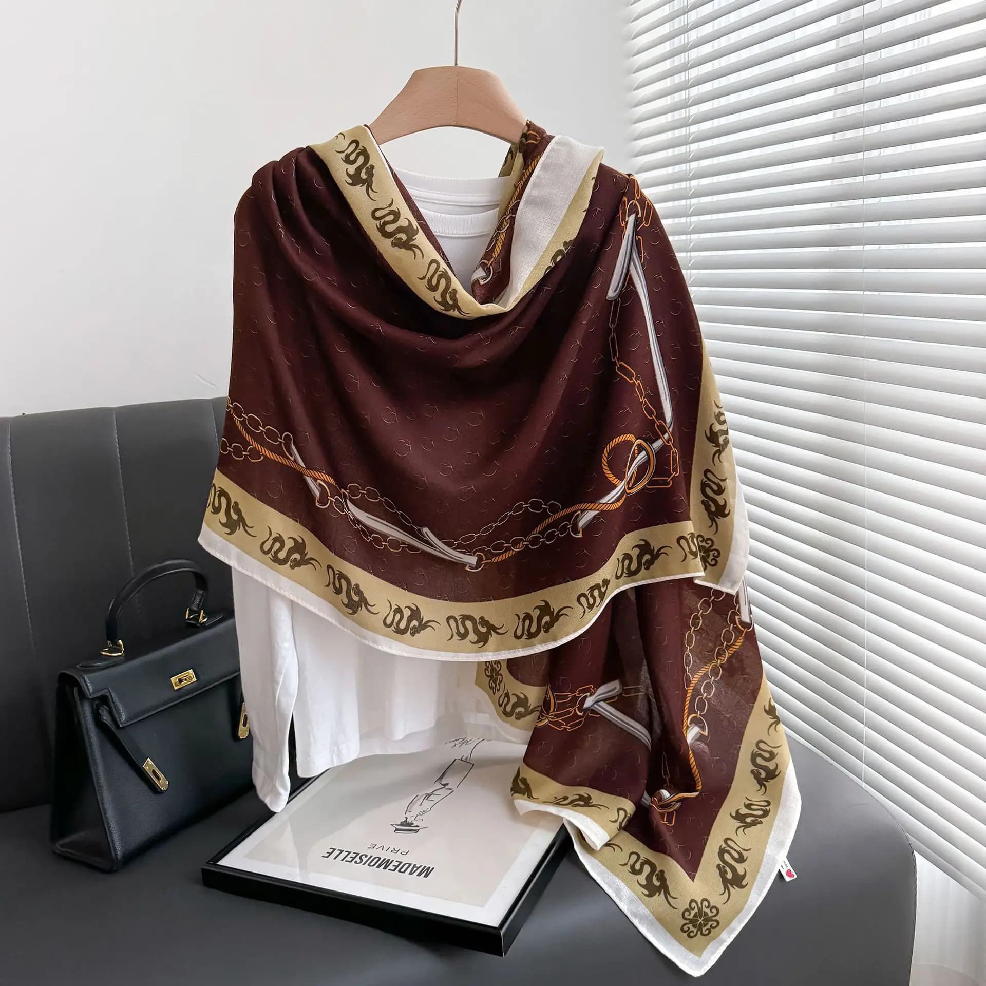 Lightweight Cotton Linen Long Scarf Wrap