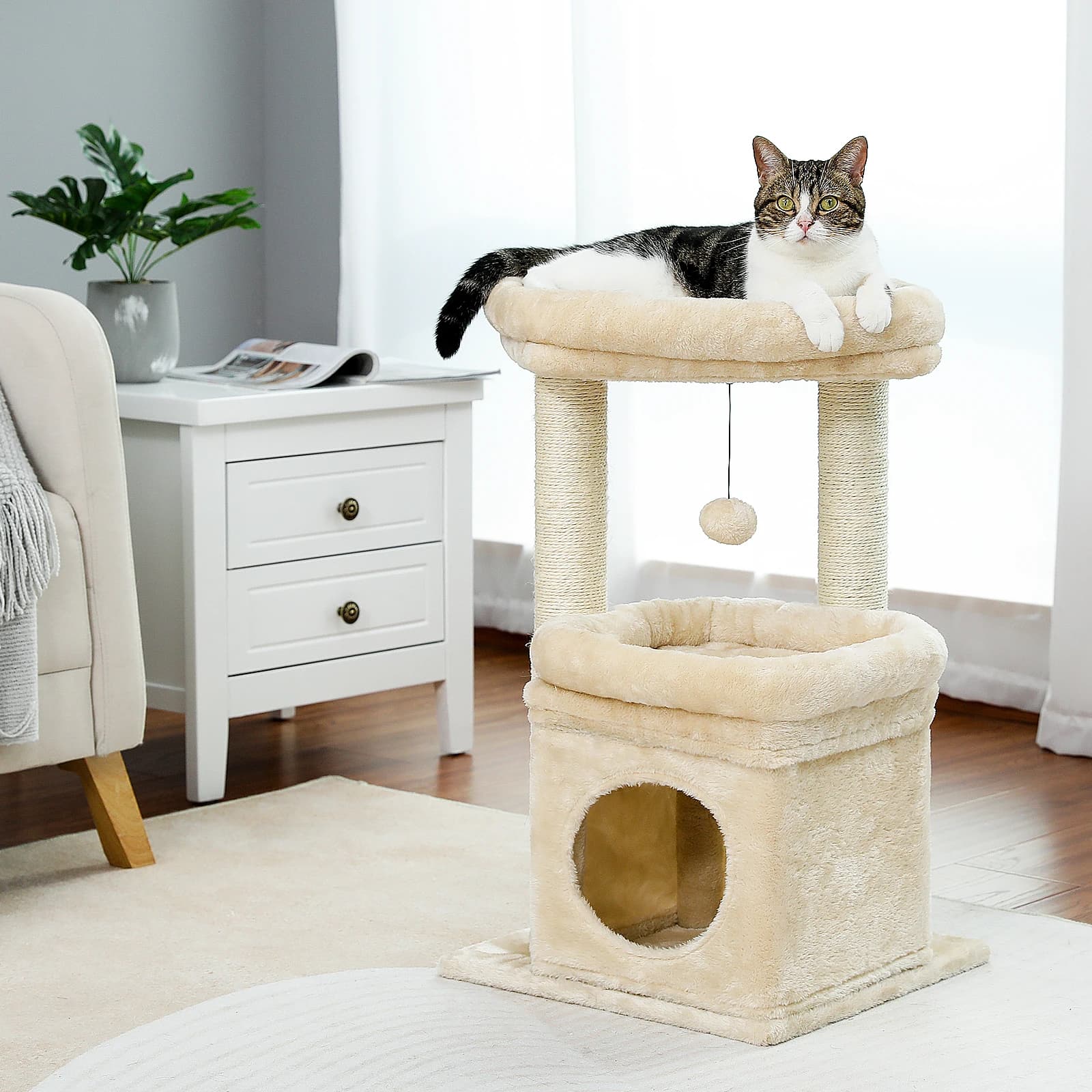 Cat Tree Tower with Condo and Sisal Posts