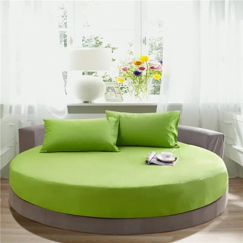 Round Cotton Fitted Sheet Set