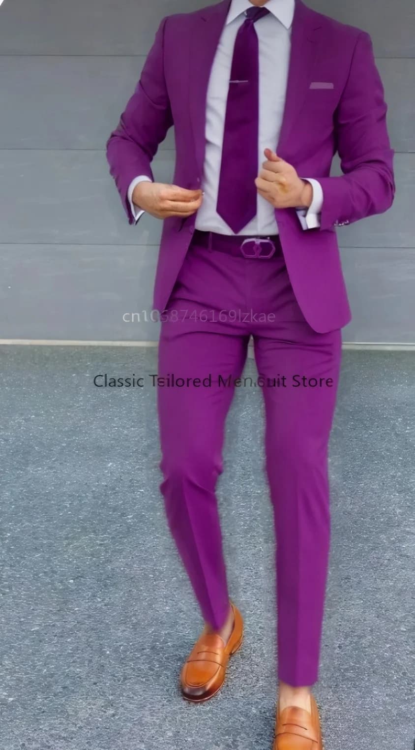 Men's Two Piece Formal Suit Jacket and Pants