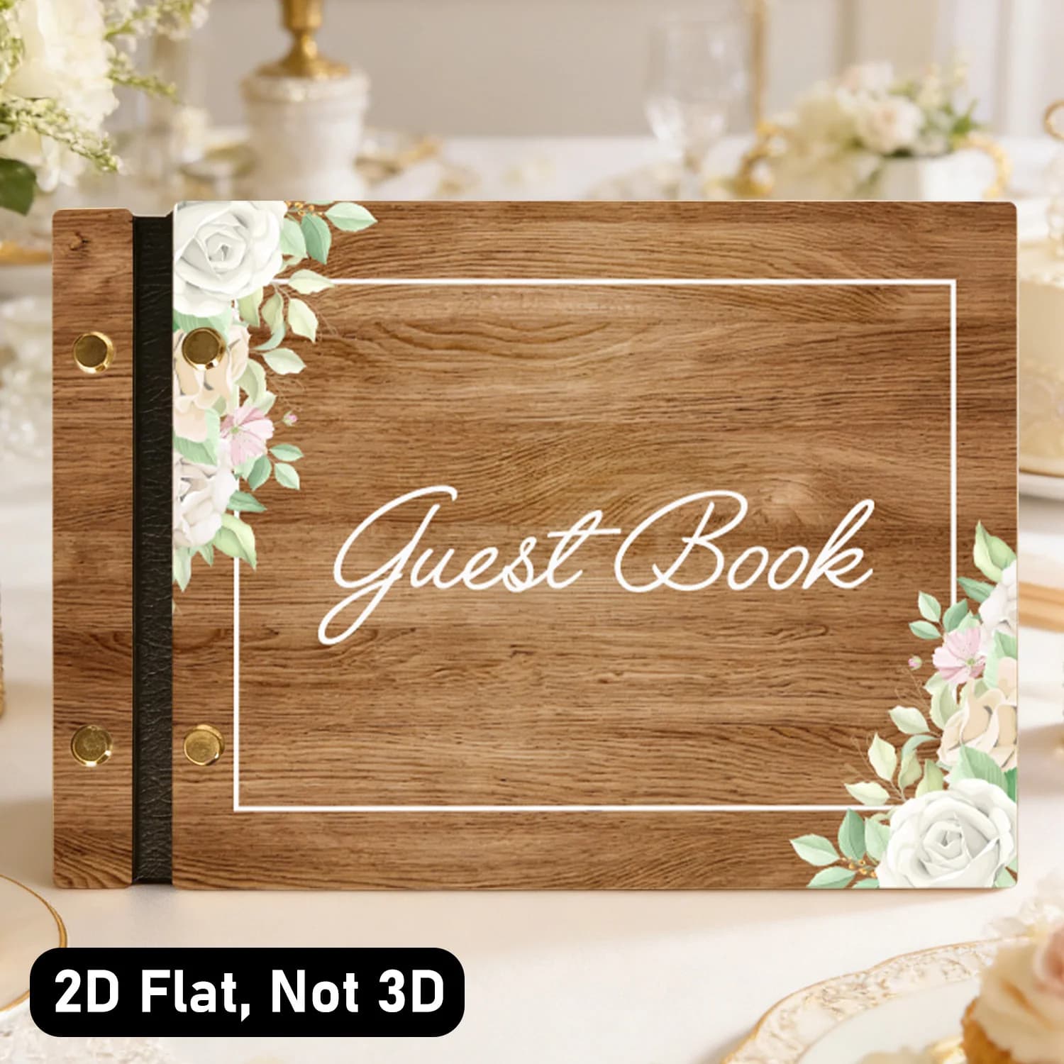 Wooden Guest Book with 40 Pages