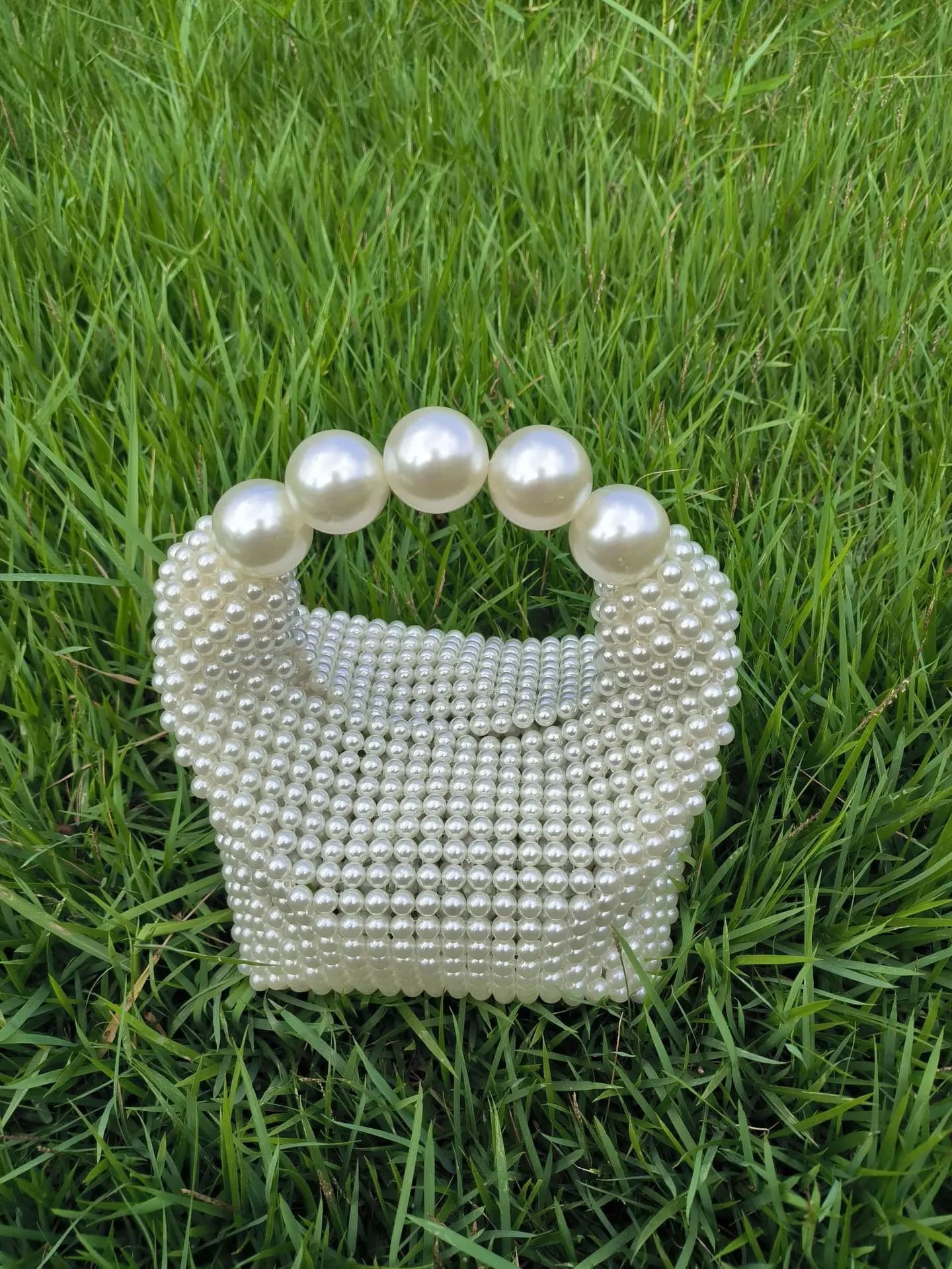 Handmade Beaded Handbag For Women Wooden Bead Bucket Bag Evening Bag Shoulder Bag Beaded Shoulder Bag Female Beach Bag