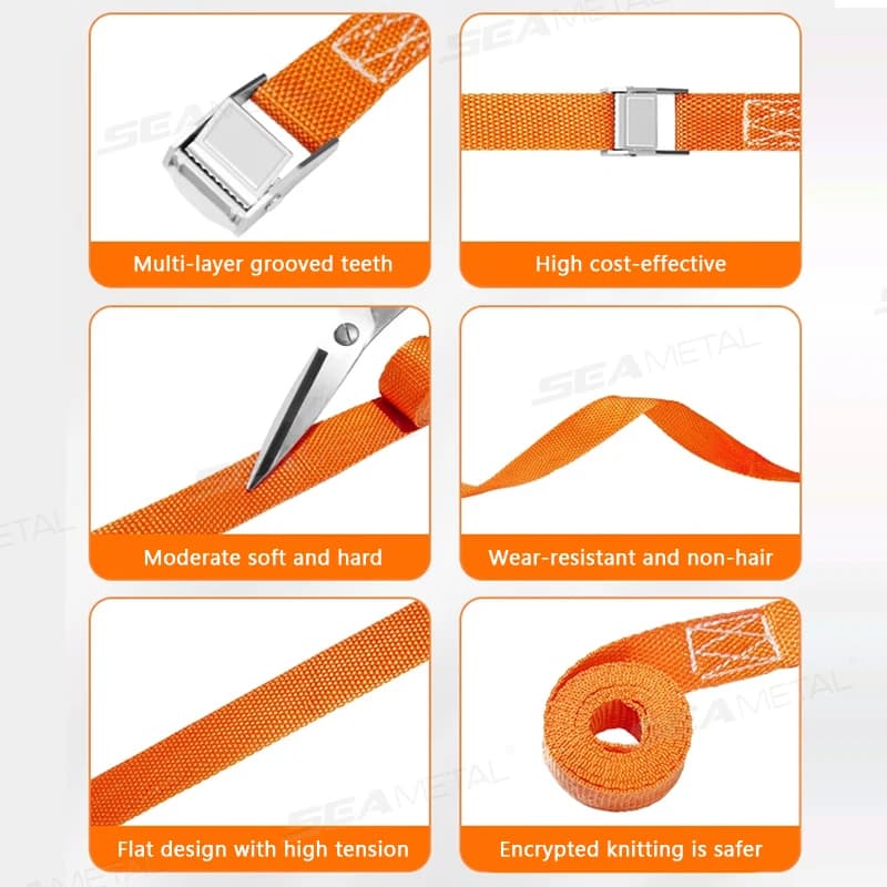 BLALION 3/4/6M Cargo Strap With Buckle Tie-Down Belt Motorcycle Car Bicycle Tow Rope Strong Ratchet Fixing Belt for Luggage Bag