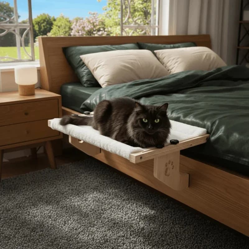 Cat Window Hammock with Wooden Frame