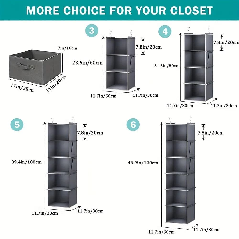 Hanging Closet Organizer with 6 Shelves