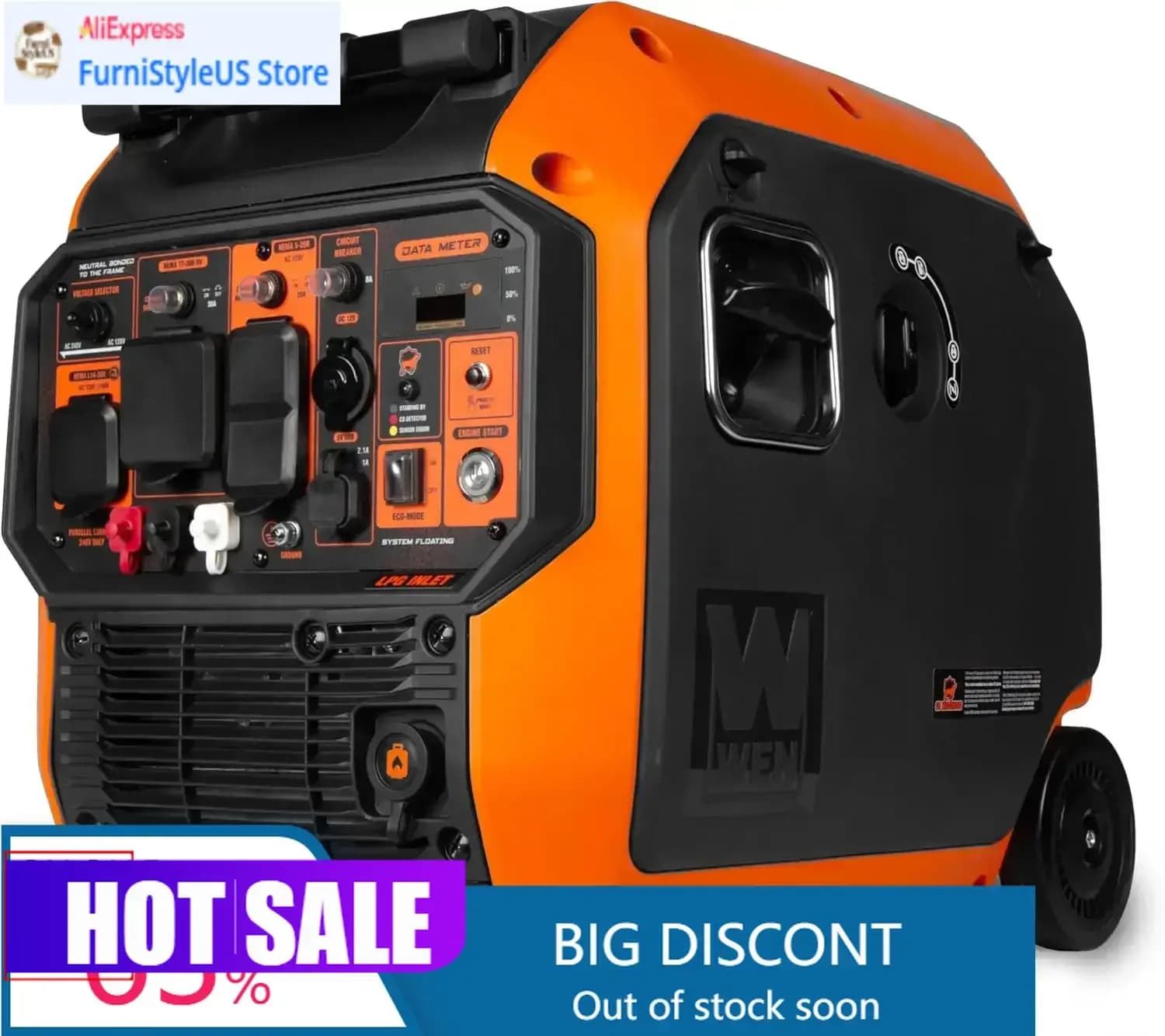 Home Emergency Generator RV-Ready Quiet 6800W Dual Fuel Electric Start Inverter Generator With CO Watchdog Fuel Shut Off