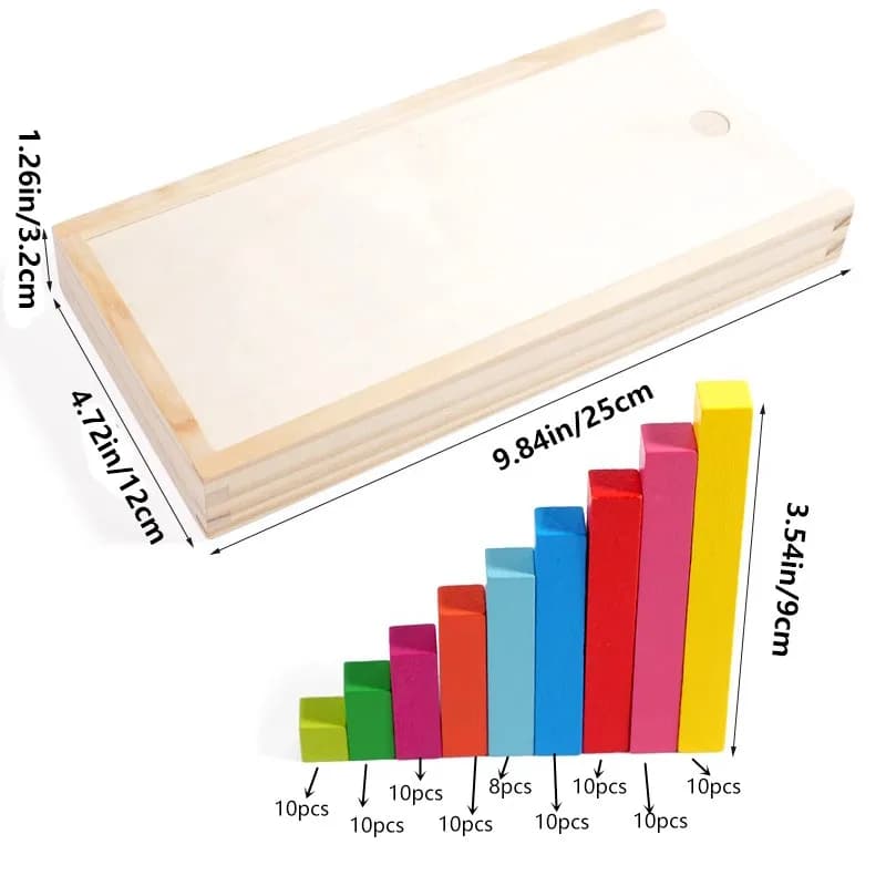 Wooden Colored Counting Sticks With Storage Box