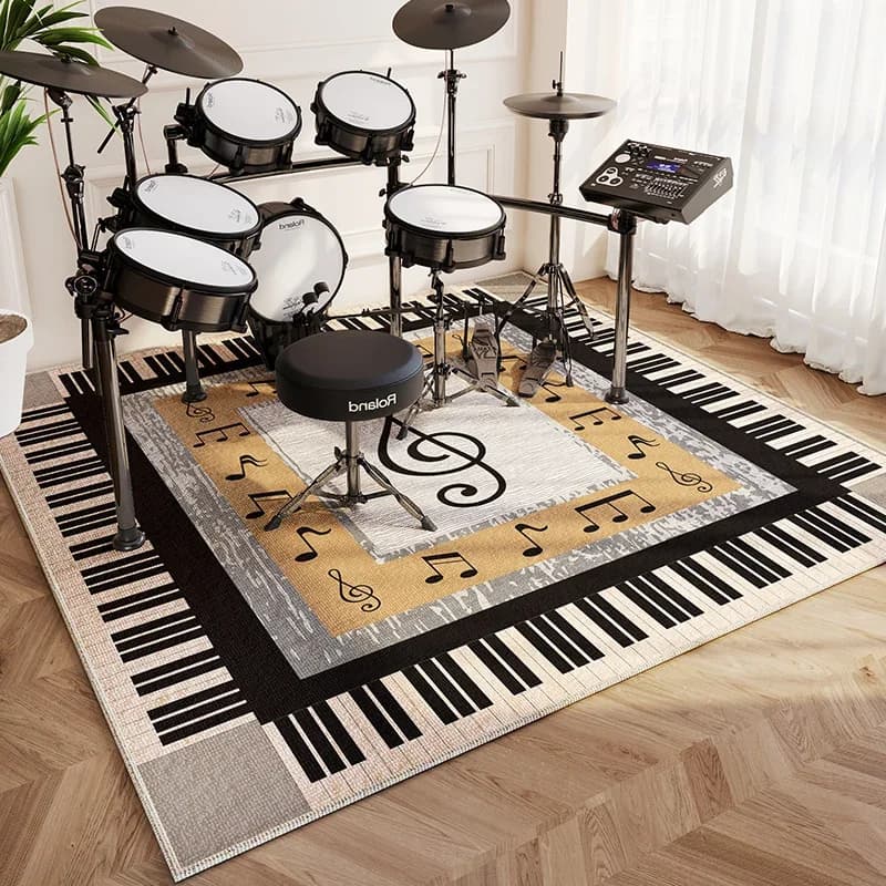 Modern Abstract Music Symbol Area Rug
