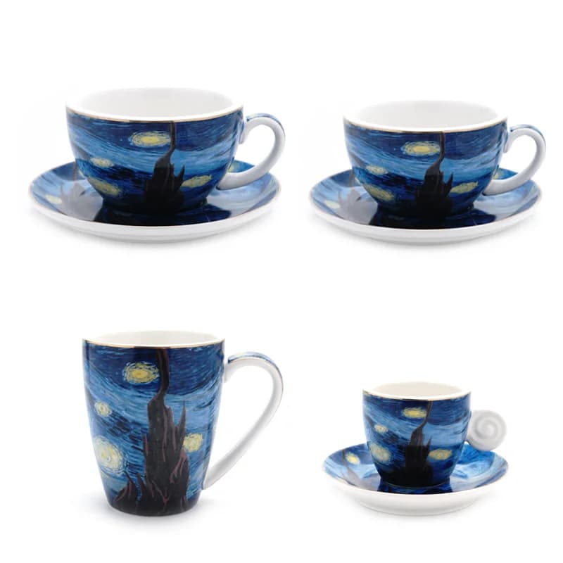 Van Gogh Starry Night Ceramic Coffee Cup Set