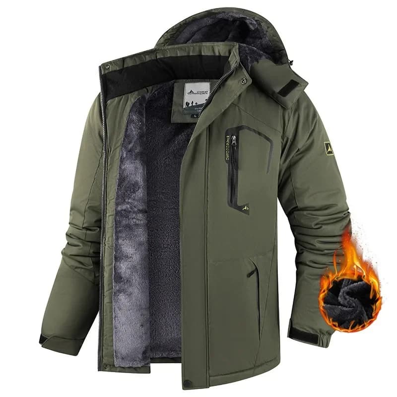 Men's Winter Parka with Fleece Hood