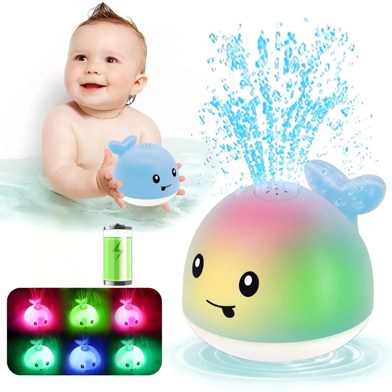 Baby Bath Toys,Toddler Bath Toys for Kids,Sensing Water-Spraying Luminous Whale, Pool Bathtub Shower Basin Baby Toy Infant Gifts