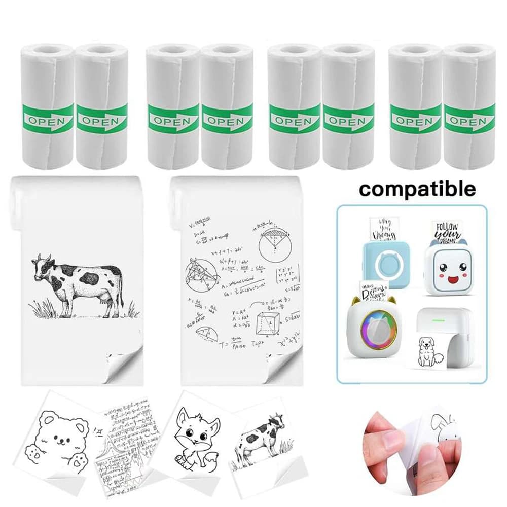 Mini Printer Thermal Sticker Paper Rolls