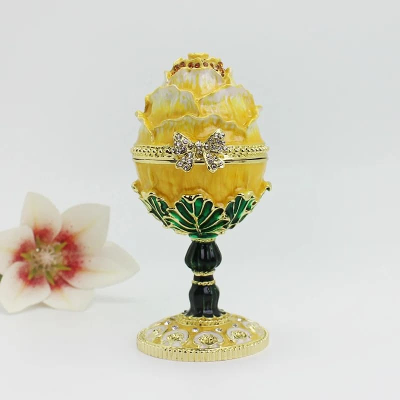SHINNYGIFTS Valentine's Day gift enameled roses egg decorative box creative trinket storage box ornaments
