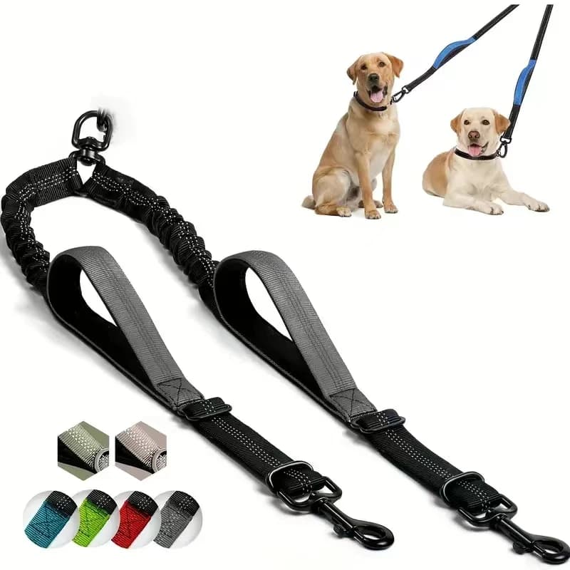 Dual Dog Leash Coupler with Padded Handles