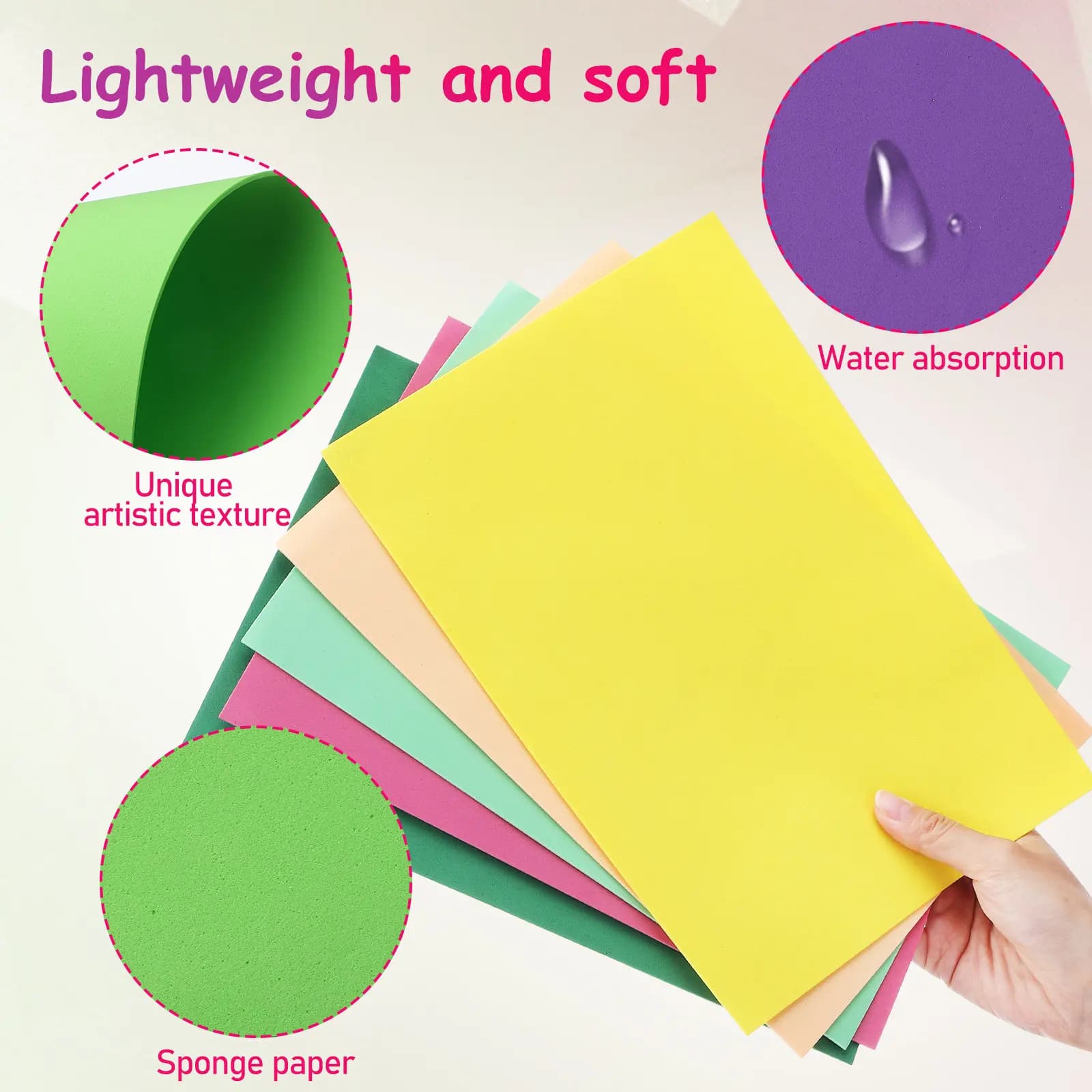 Multicolor Craft Foam Sheets A4 Pack of 20