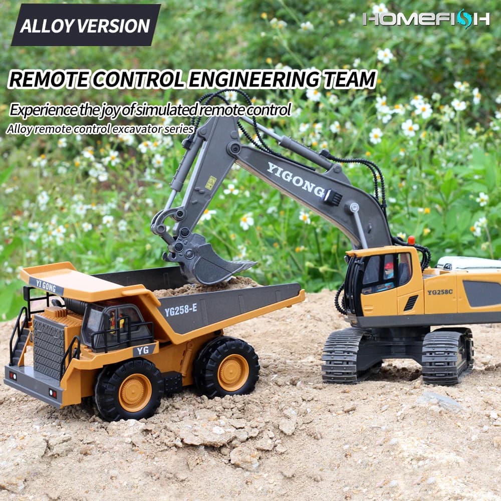 Remote Control Excavator Dump Truck Bulldozer Toy