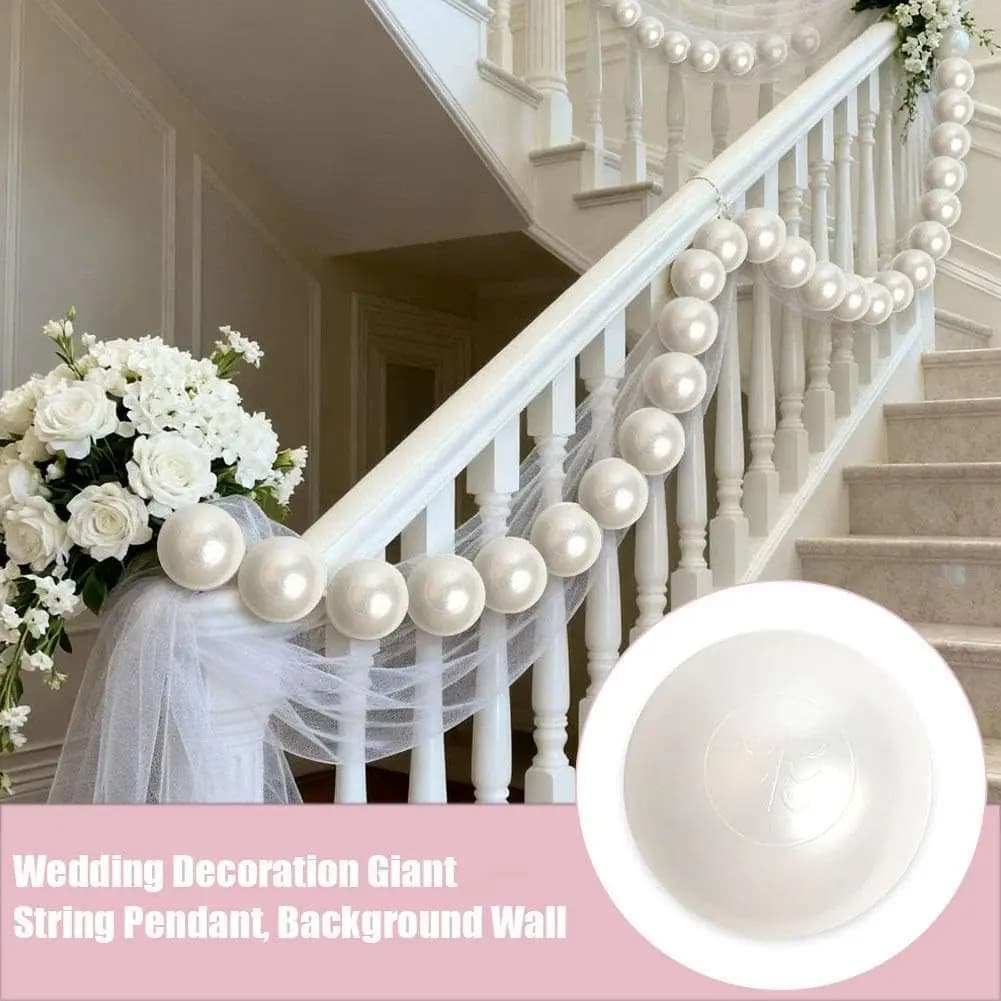Wedding Backdrop DIY Elegant Beaded Large Faux Pearl Garland Wall Hanging with Crystal Ball Pendants Boho Wedding Arch Decor