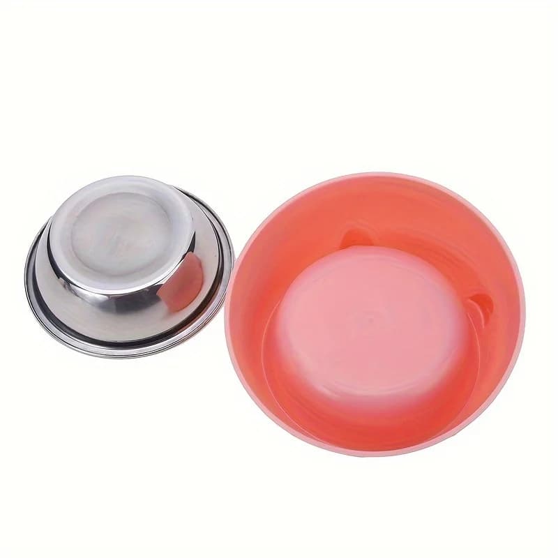 Stainless Steel Cat Ear Dual Bowl Feeder