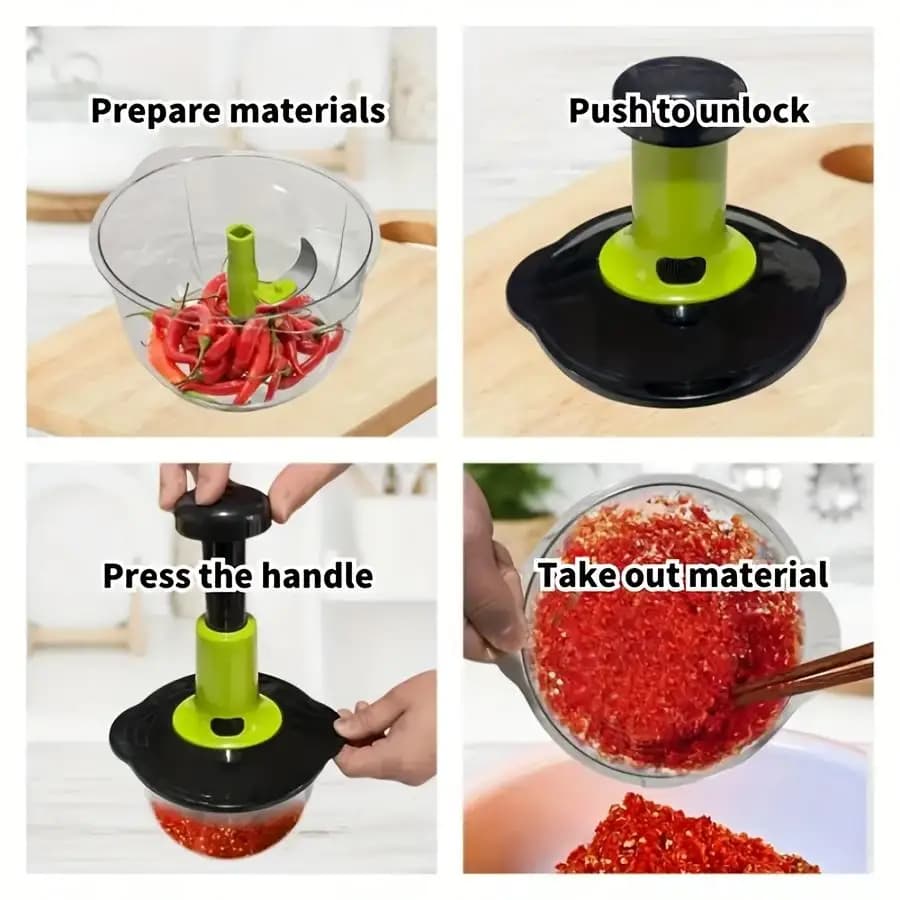 Manual Food Processor with Blade Guard