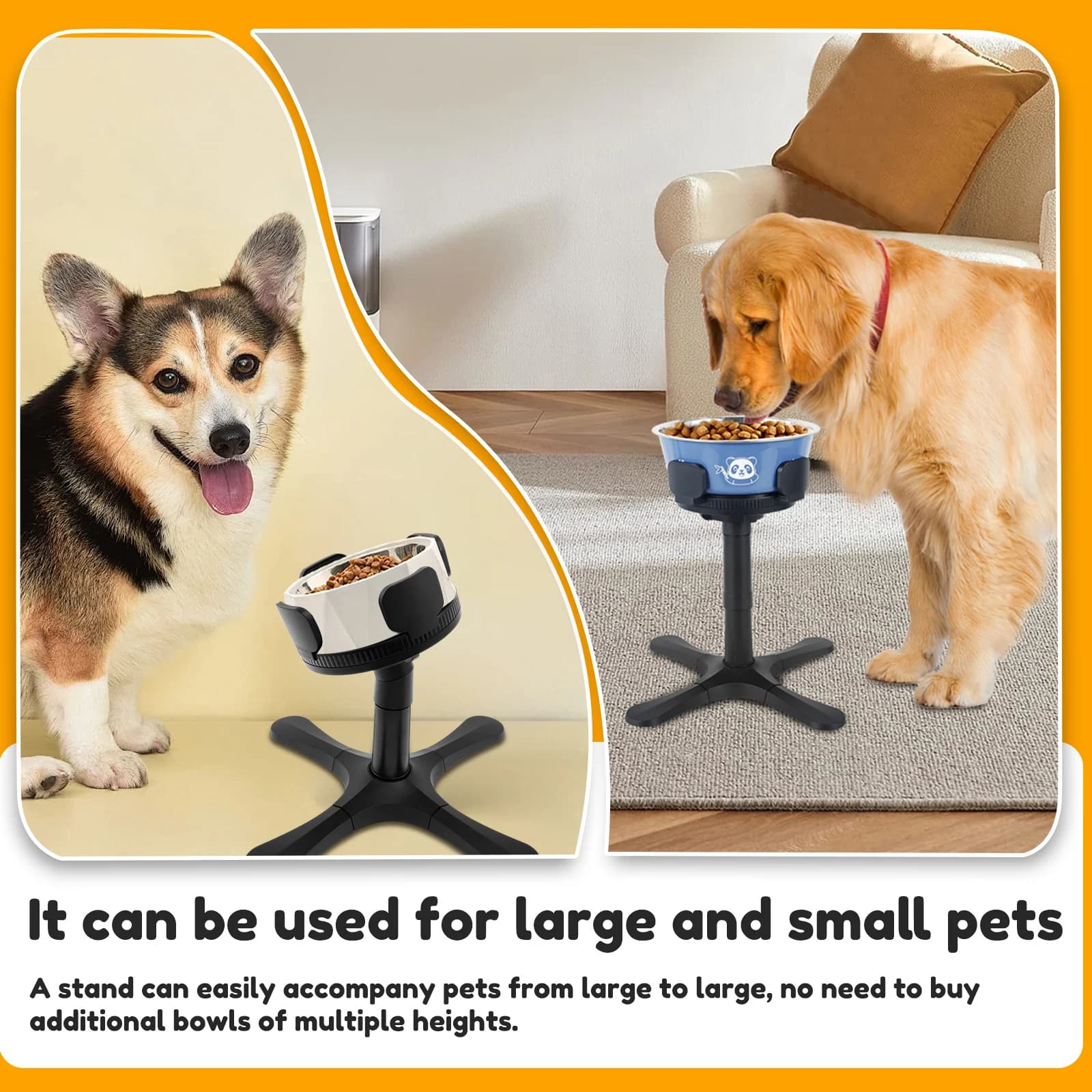 Adjustable Elevated Dog Bowl Stand