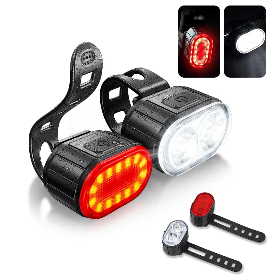 Cycling Bicycle USB Rechargeable LED Light Set