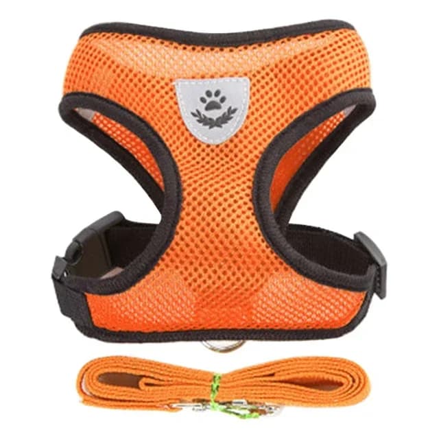Adjustable Mesh Pet Harness Vest with Leash