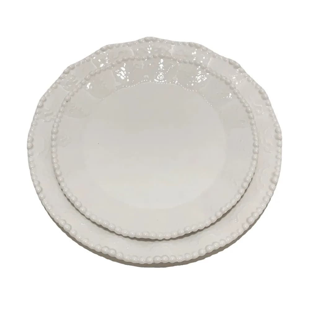 Ceramic Pearl Plates & Bowls Set - Practical Breakfast Tableware, Perfect for Modern Home Dining & Daily Use