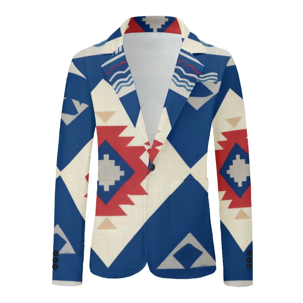 Men's Geometric Print Oversized Blazer