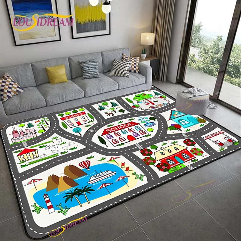 Road Traffic Non-Slip Area Rug