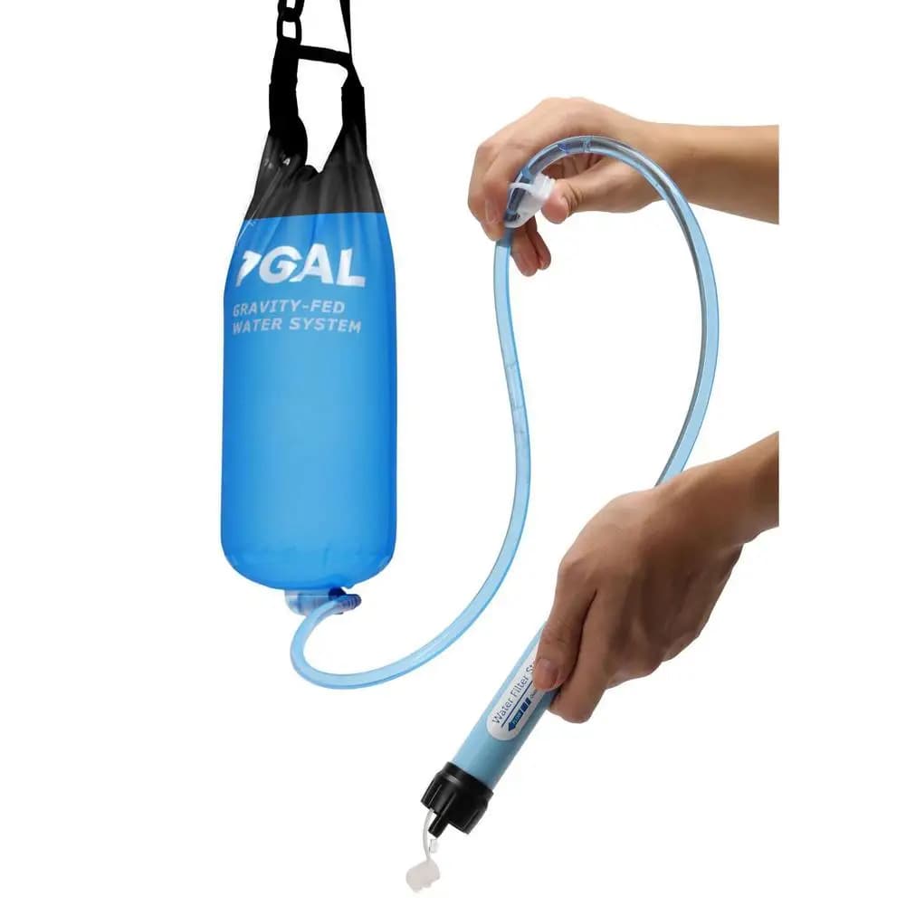 Gravity Water Filter Bag With Straw and Hose
