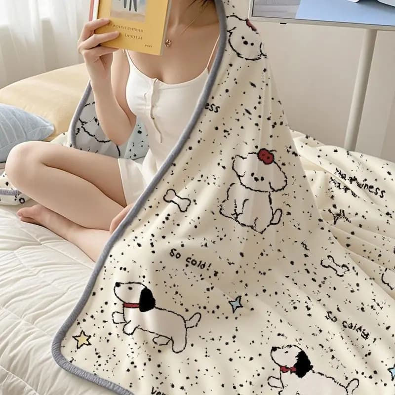 Cute Pet Print Flannel Throw Blanket