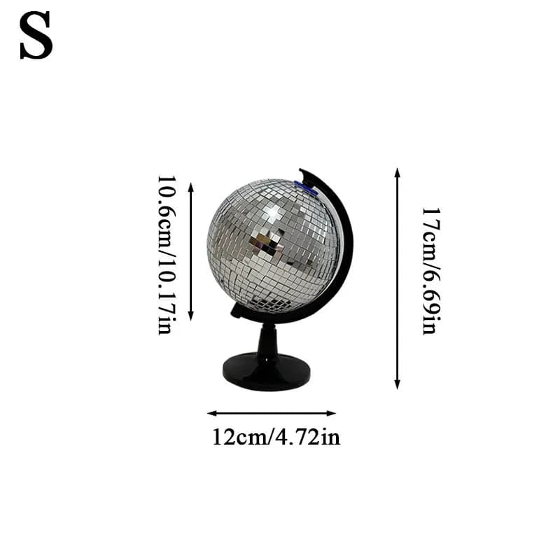 Rotating Glass Mirror Ball Ornament Light