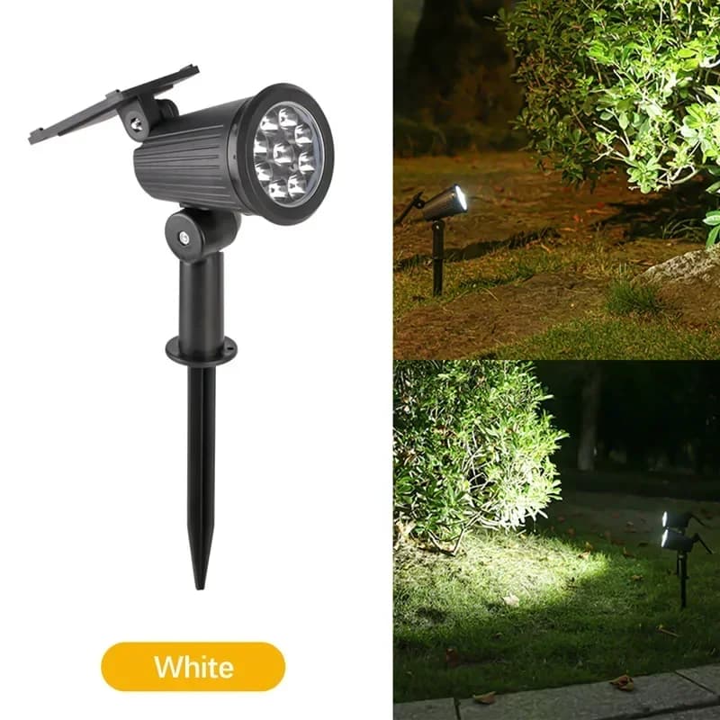 9 LEDs Solar Spotlights, Outdoor IP65 Waterproof, Spot Lights, Brightness Adjustable for Garden Backyard Driveway Patio Decor