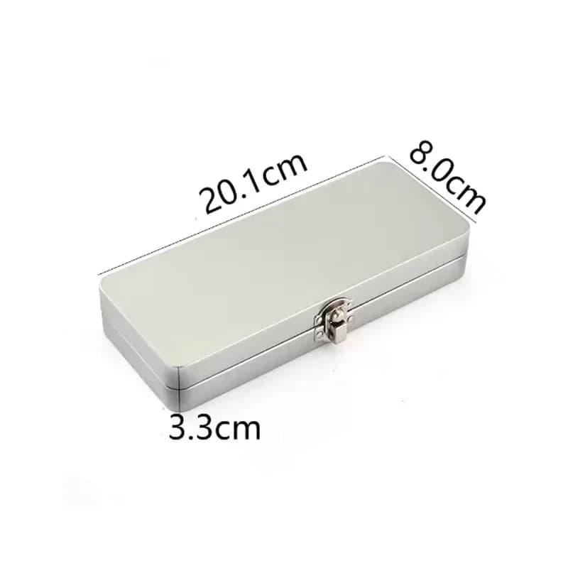 Office Supplies Storage-Perfect  Durable Silvery Gray Metal Rectangular Box with Lid-Ideal for Bills Cosmetics for Home Office