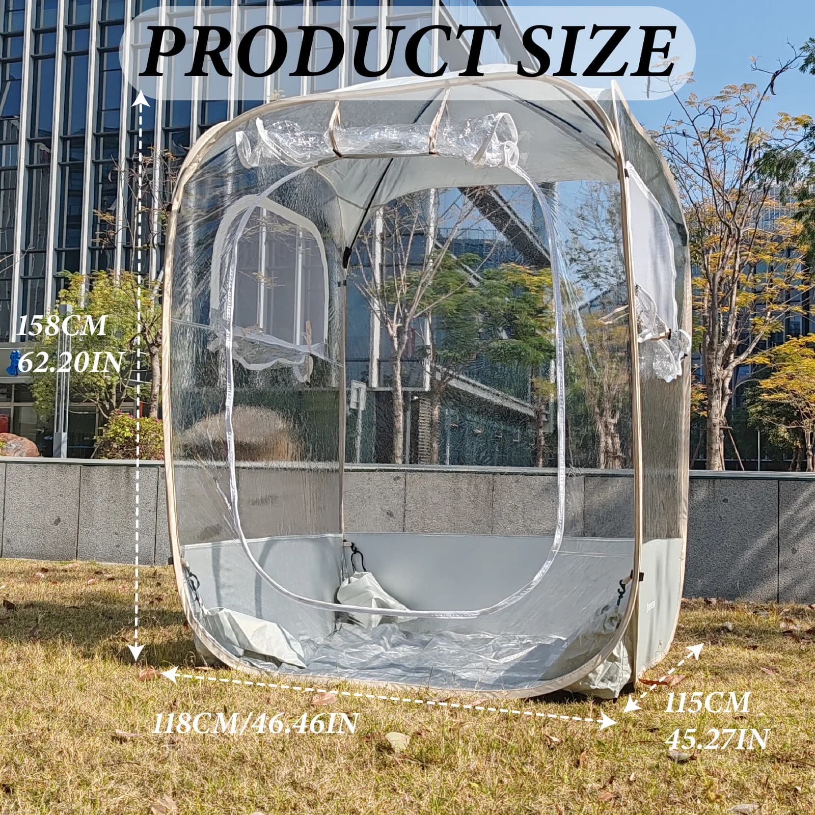 1 Pack Transparent Pet Playpen, Pop Up Clear Pet Tent, Portable Foldable Shelter for Cats Dogs Garden