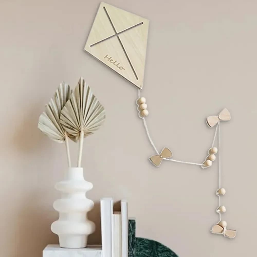 Nordic style children's room wooden wall decoration Creative kite home wall decoration