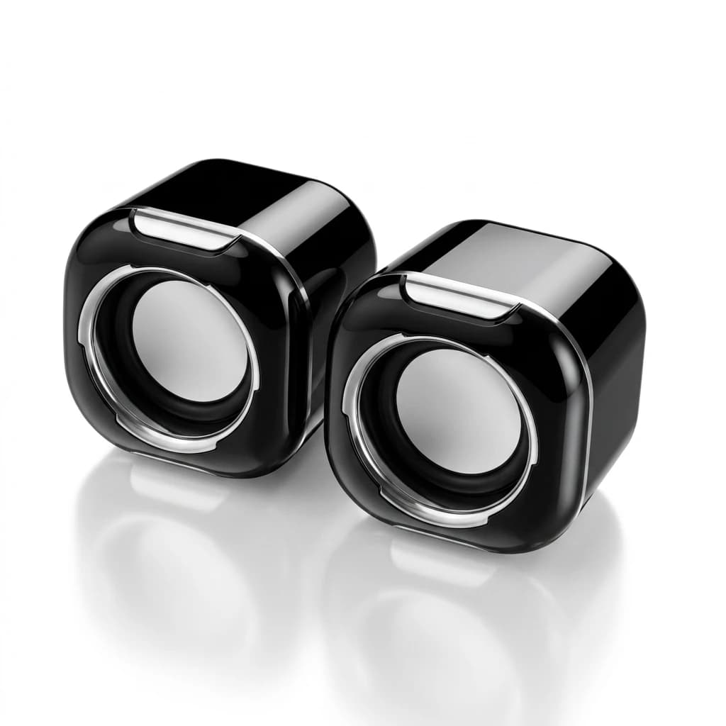Mini Desktop Computer Speakers with Dual Bass