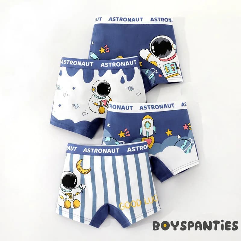 Boys Cotton Dinosaur Print Underwear 4-Pack
