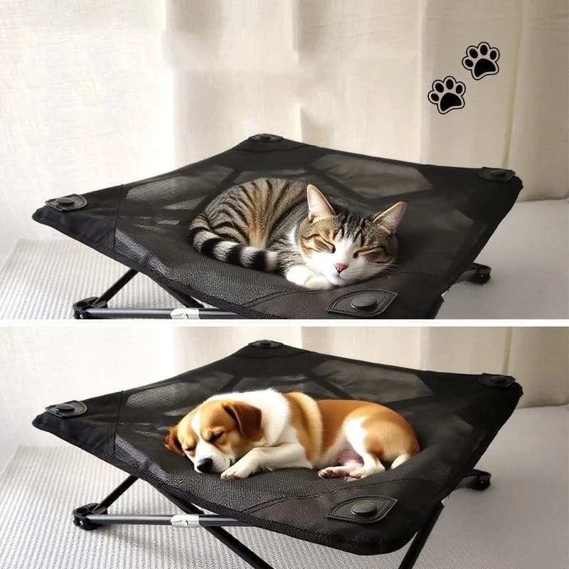 Elevated Folding Pet Bed for Cats and Dogs