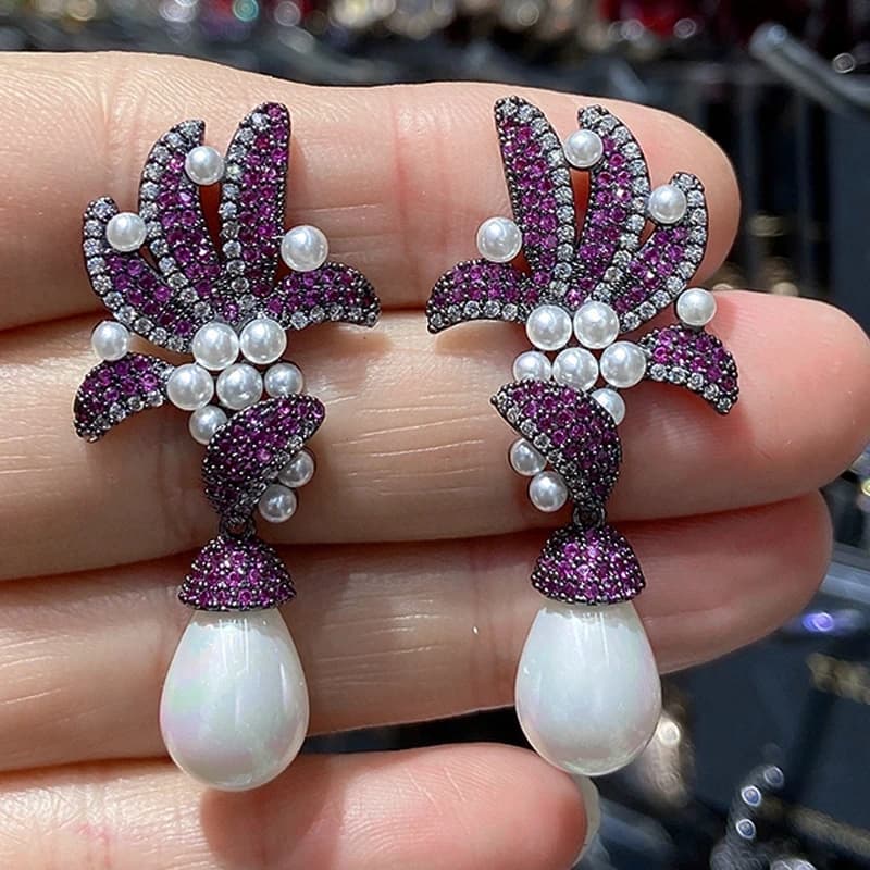 Pearl Drop Earrings with Tassel
