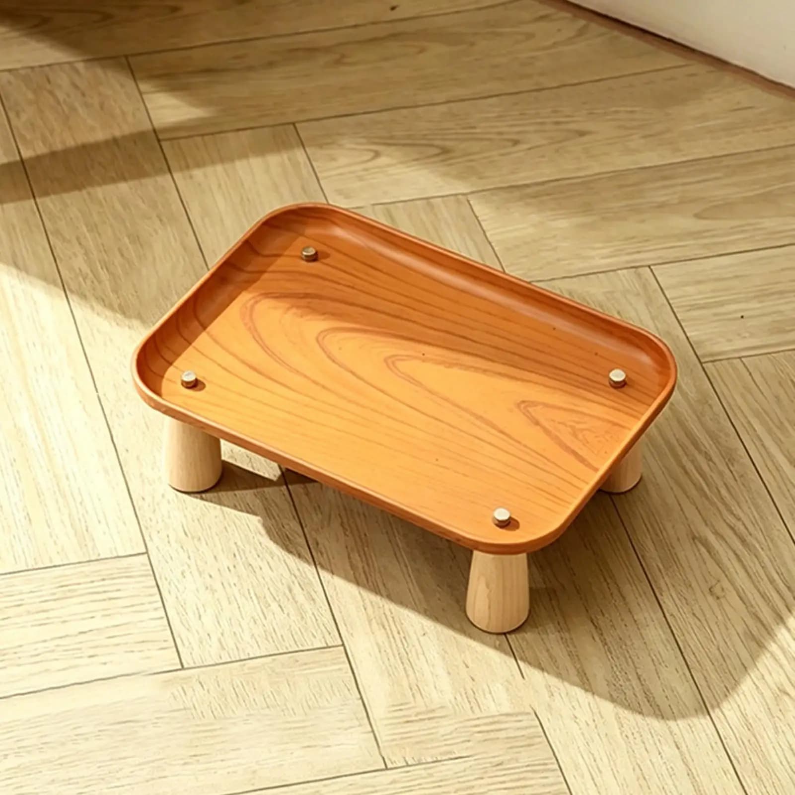 Elevated Pet Feeder Stand with Spill Tray