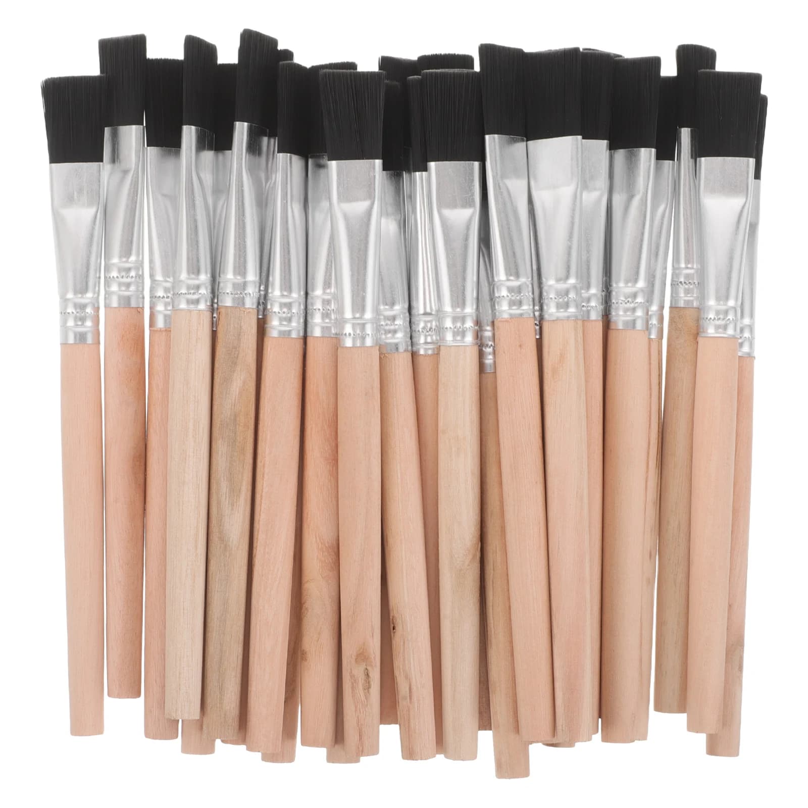 Flat Paint Brushes with Wood Handles 30-Piece Set