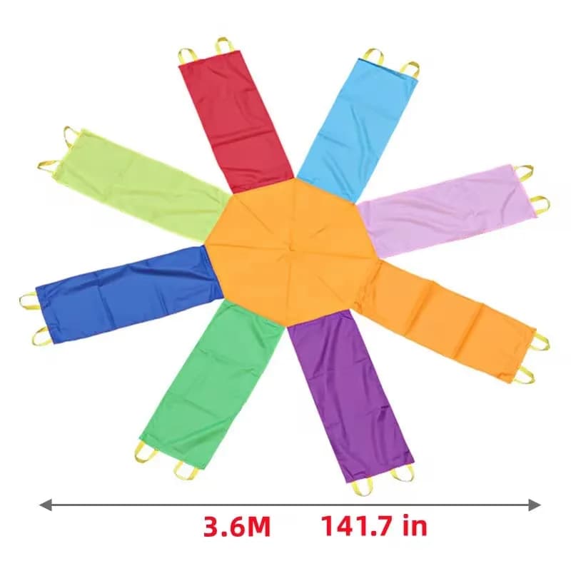 Rainbow Octagonal Play Parachute
