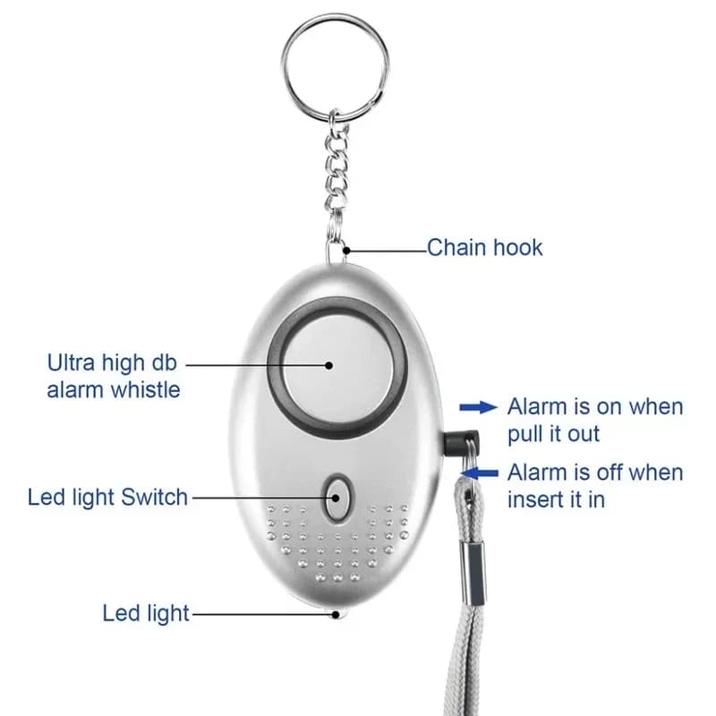 Personal Safety Alarm with Pull-Activated Siren