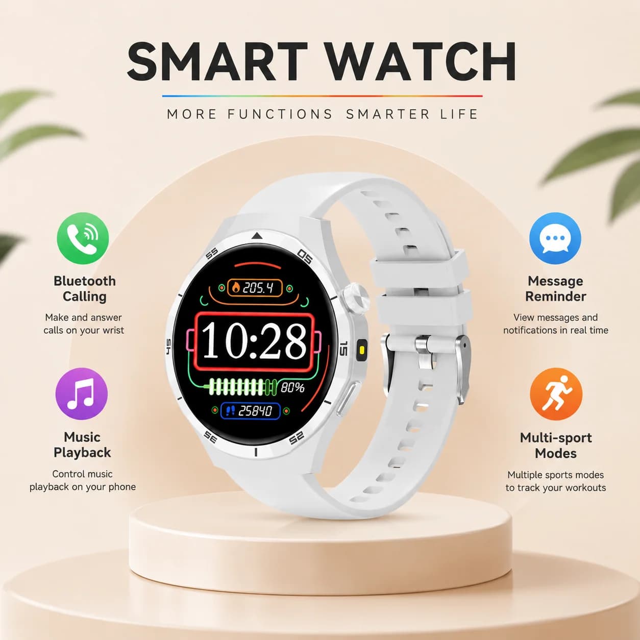 Smart Watch 2026 1.50 inch HD Screen Bluetooth Call Message Reminder Life WaterProof Multi-Sport Mode  Men Women Perfect Gift