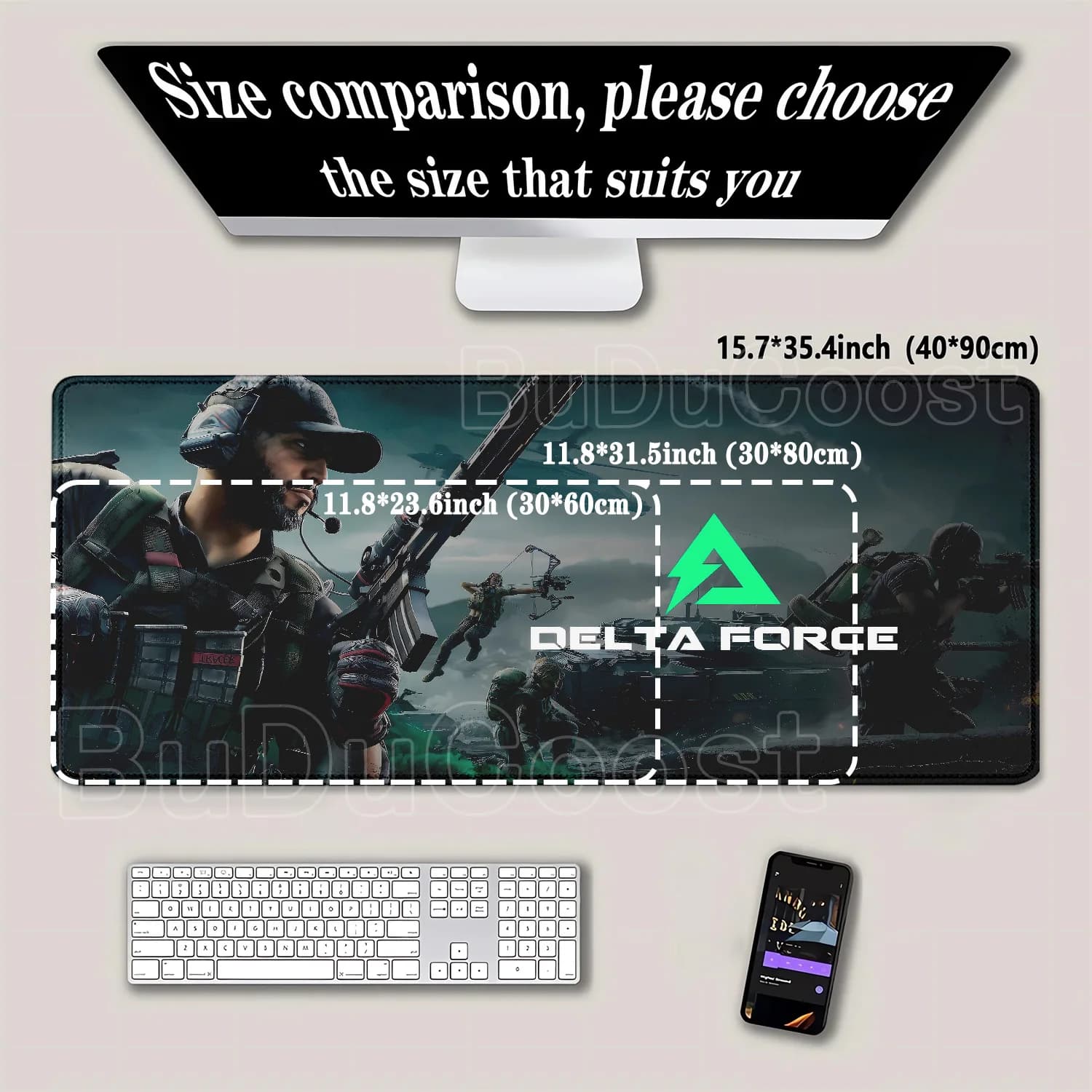 PC Game Delta Force Large mouse pad For Gaming mousepad with Stitched Edges and Non-Slip Rubber Base Extended game accessories