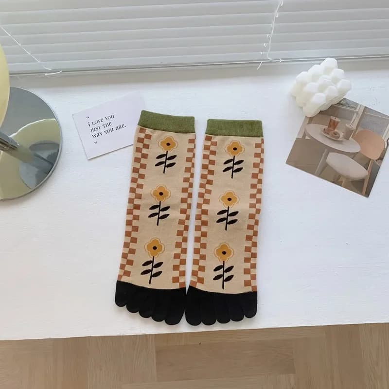 Cotton Five Finger Boot Socks Women