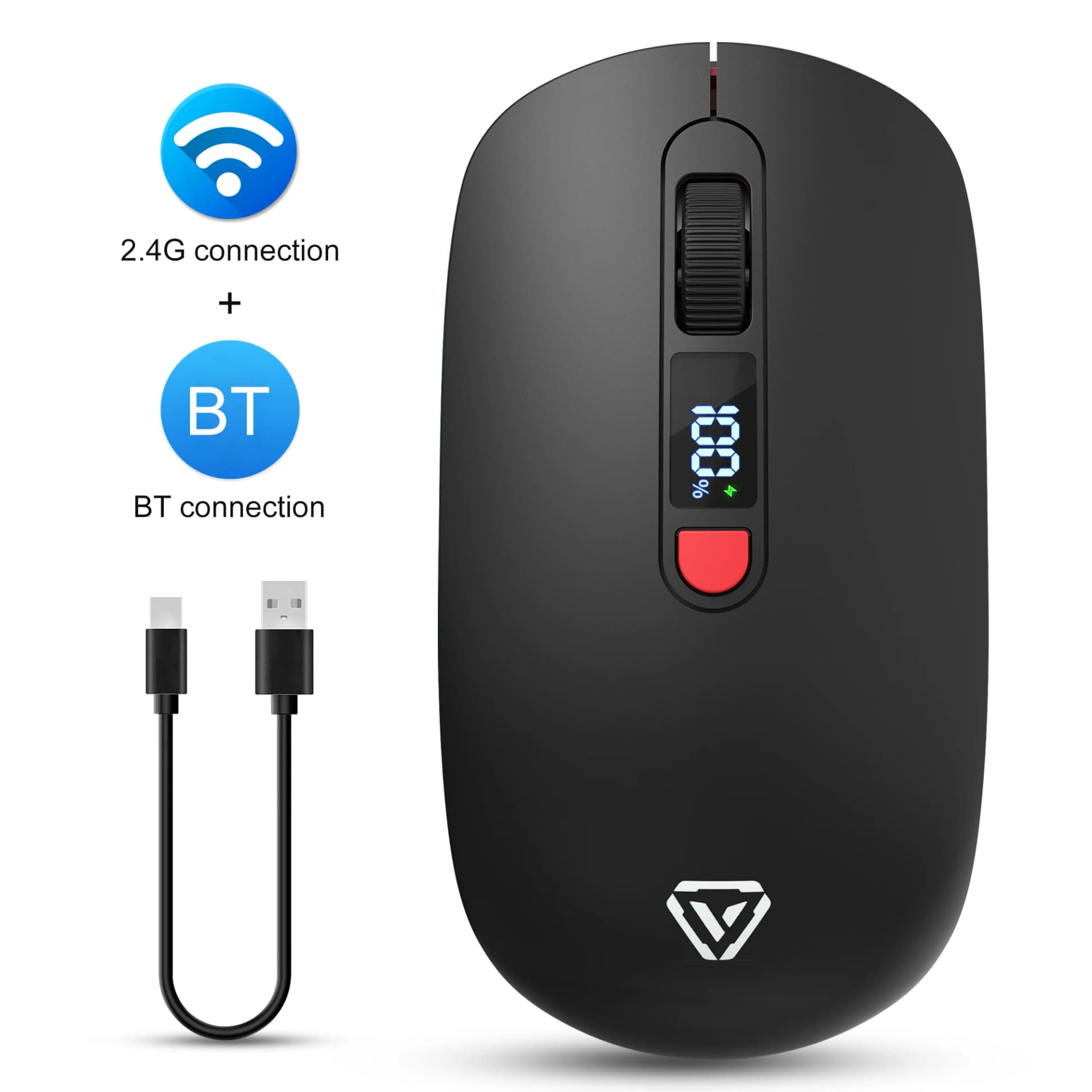 Wireless Silent Mouse with Dual Mode